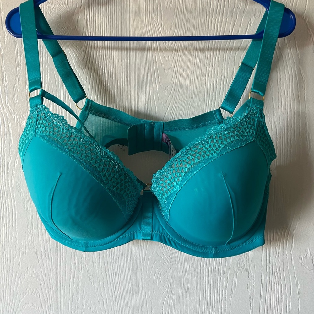 Adore Me Blue Underwire Lace Bra